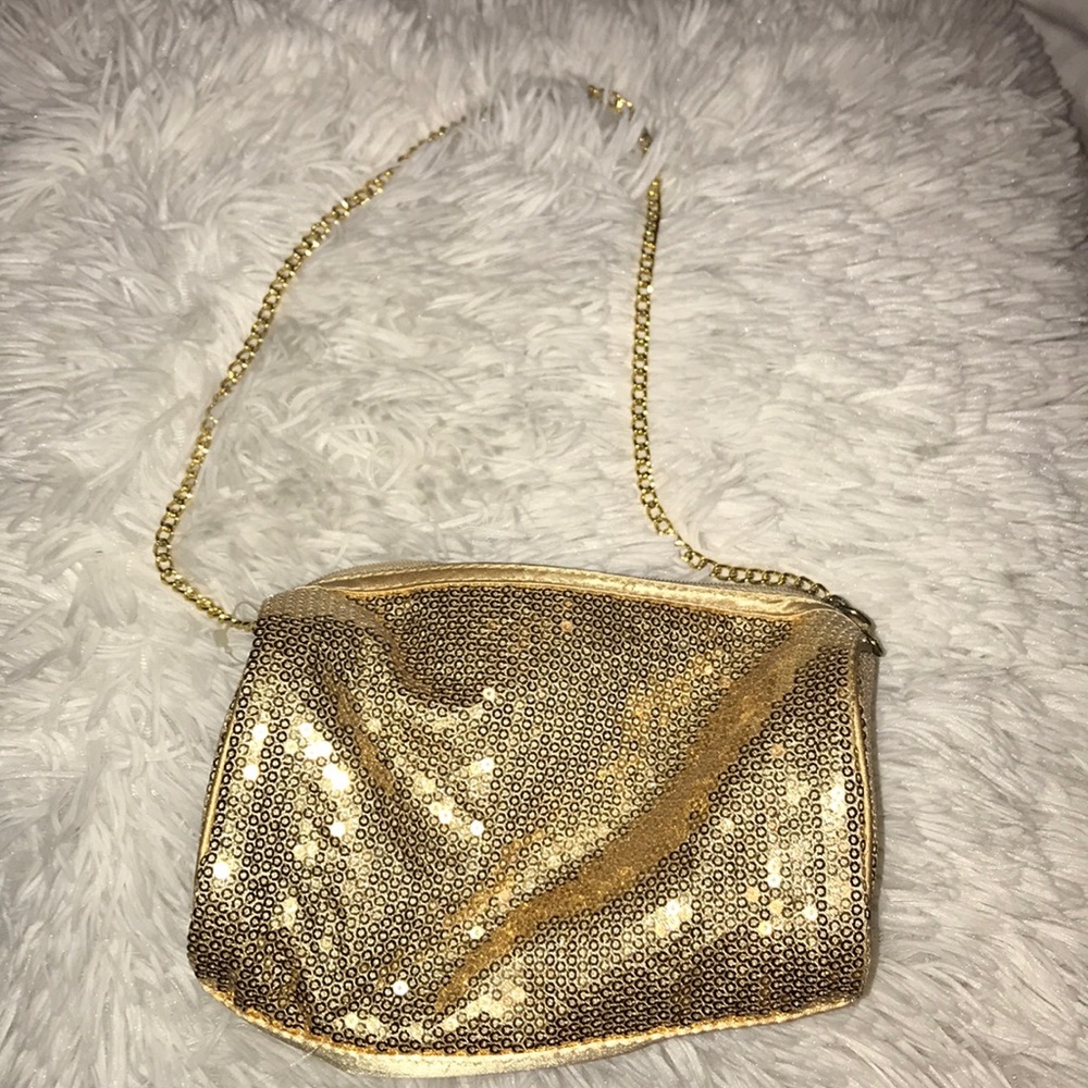 Gold Sequenced purse/make up bag